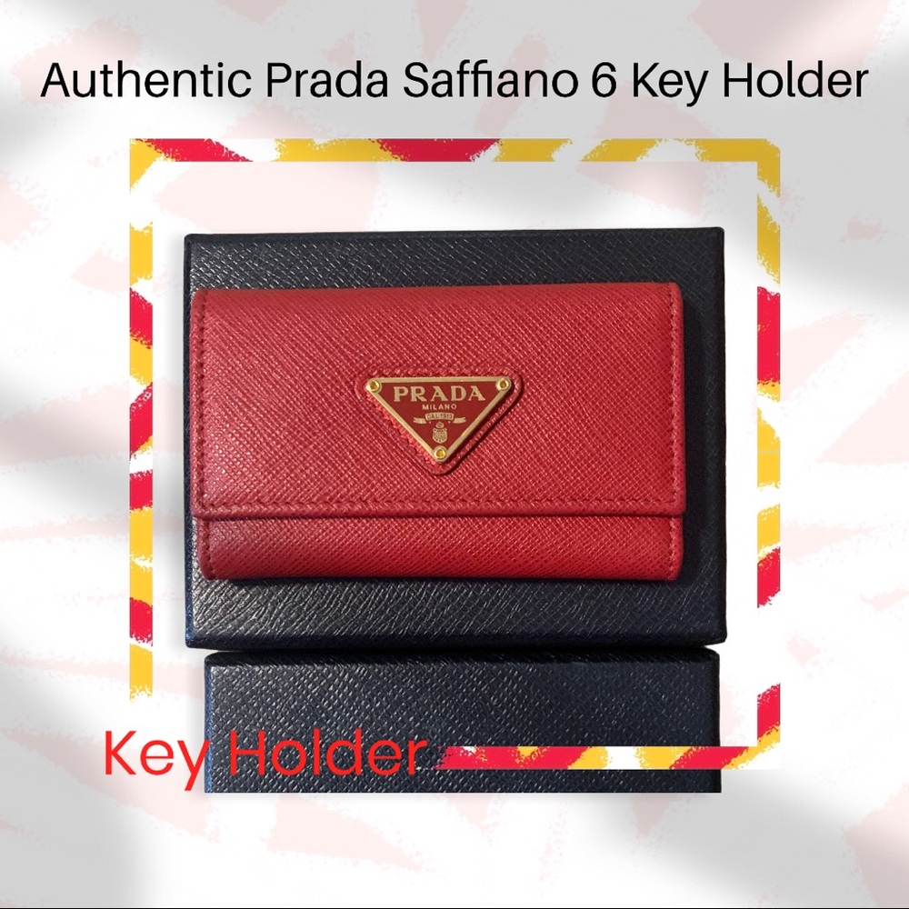 💯% AUTH ⭐ Authentic Prada Saffiano 6 Key Holder